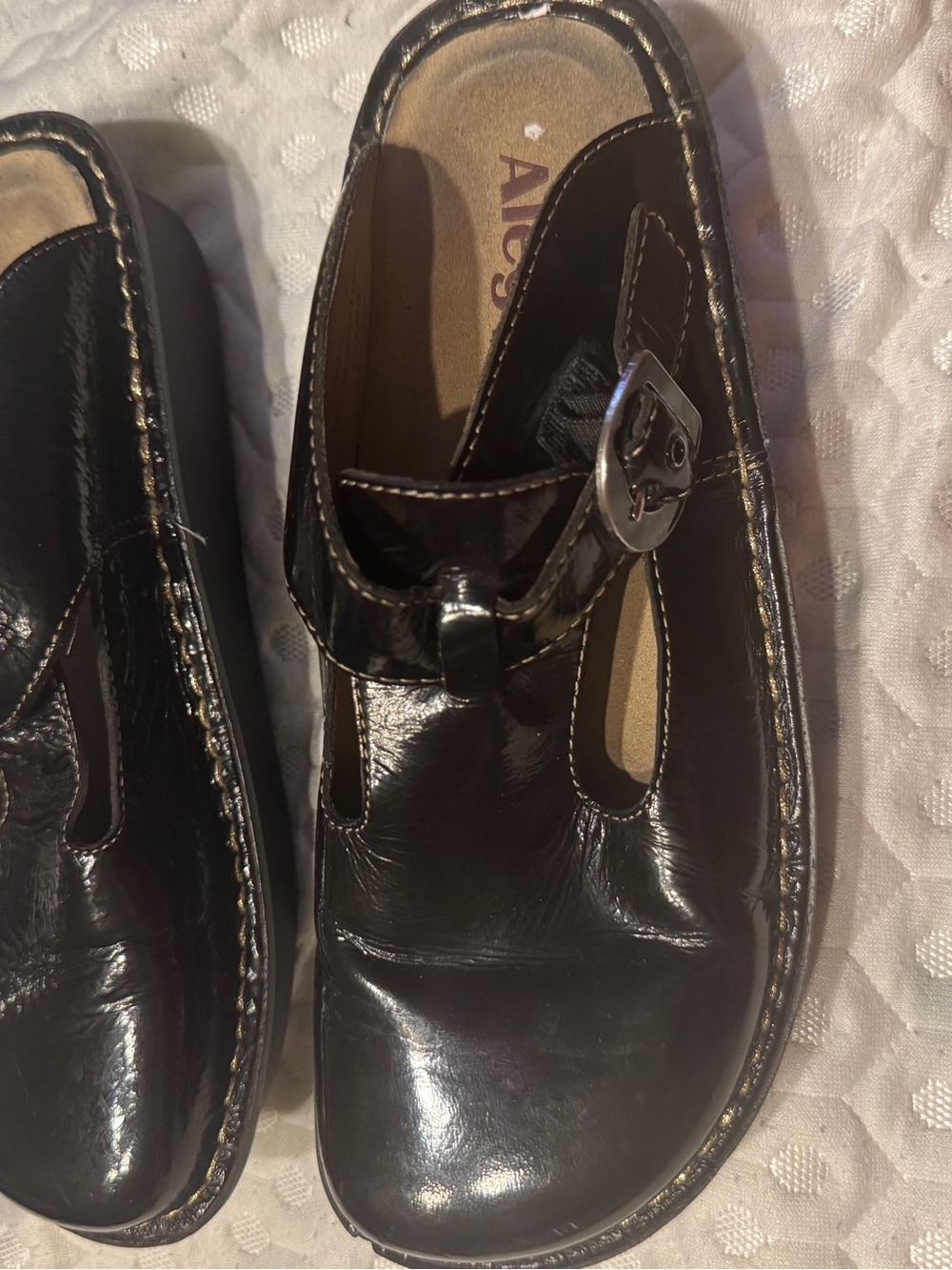 Alegria  Black Patent Mary Jane Slip-On Loafers